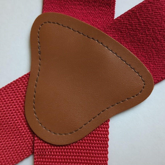 Utility Clip End Retro Suspender Galluses Red - Picture 2 of 12